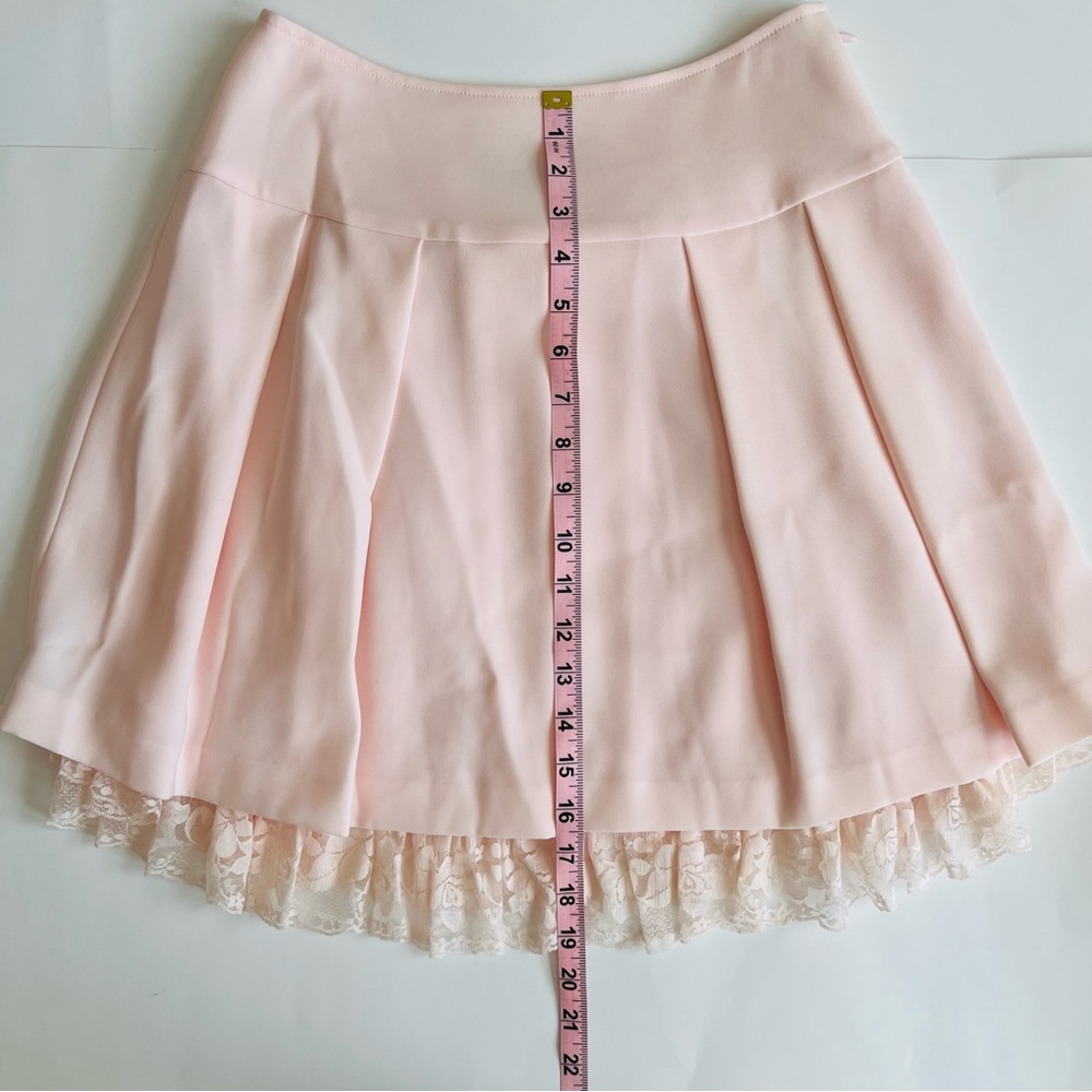 JESUS DIAMANTE Pink Midi Skirt with Lace Detail & Back Bow - Picture 4 of 9